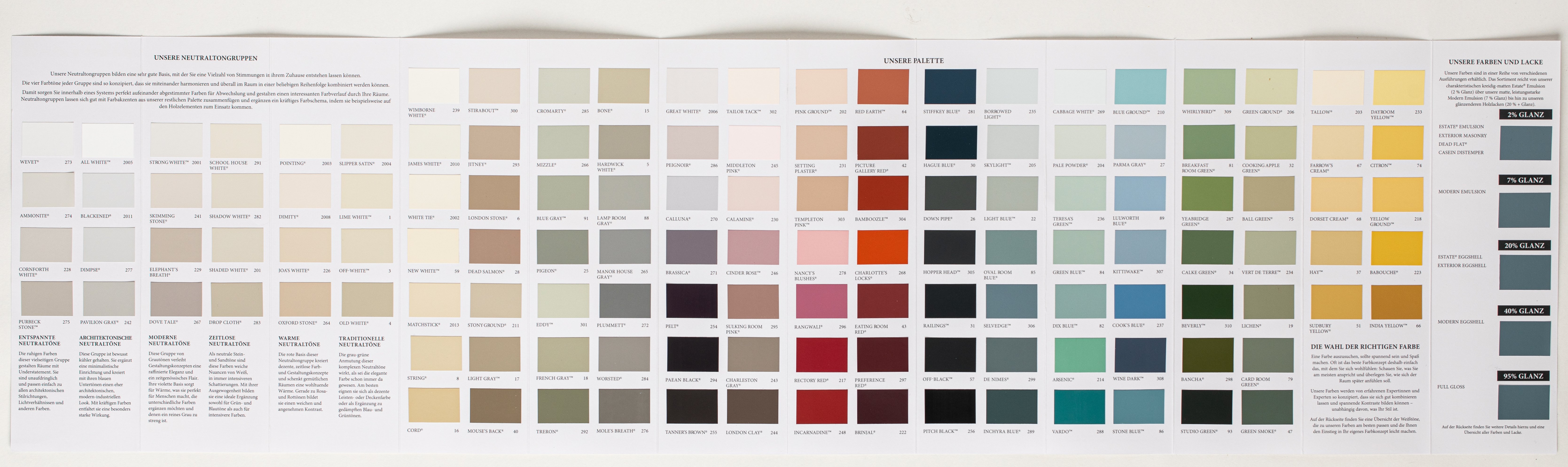 Farrow and ball 2024 colour card